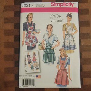 Simplicity 1221 - Uncut - Reproduction Vintage Aprons - S-L
